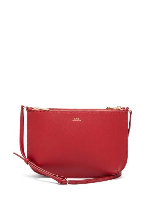 Matchesfashion.com A.p.c. - Sarah Saffiano-leather Cross-body Bag - Womens - Dark Red