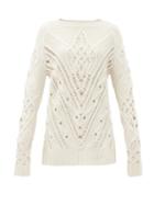 Matchesfashion.com Altuzarra - Gwendolyn Ladder And Cable-knit Sweater - Womens - Ivory