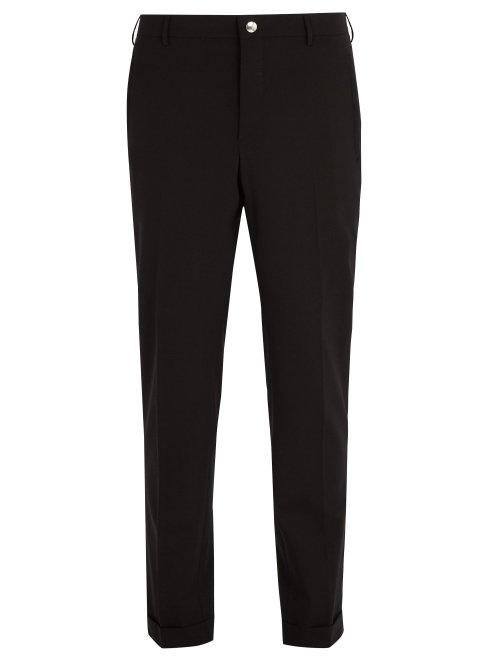 Matchesfashion.com Prada - Slim Leg Wool Blend Trousers - Mens - Black
