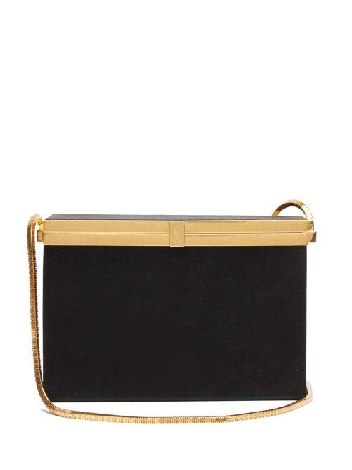 Matchesfashion.com Saint Laurent - Evening Box Satin Cross-body Bag - Womens - Black