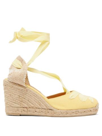 Matchesfashion.com Castaer - Cucu 80 Canvas & Jute Espadrilles - Womens - Yellow