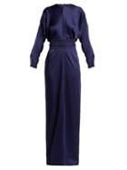 Matchesfashion.com Max Mara - Pagode Gown - Womens - Dark Blue