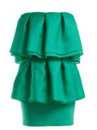 Emilio De La Morena Volant Silk-voile Strapless Dress