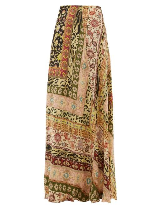 Matchesfashion.com Etro - Derbyshire Leopard Print Maxi Skirt - Womens - Pink Multi