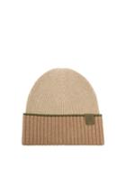 Loewe - Anagram-patch Wool Beanie Hat - Womens - Beige