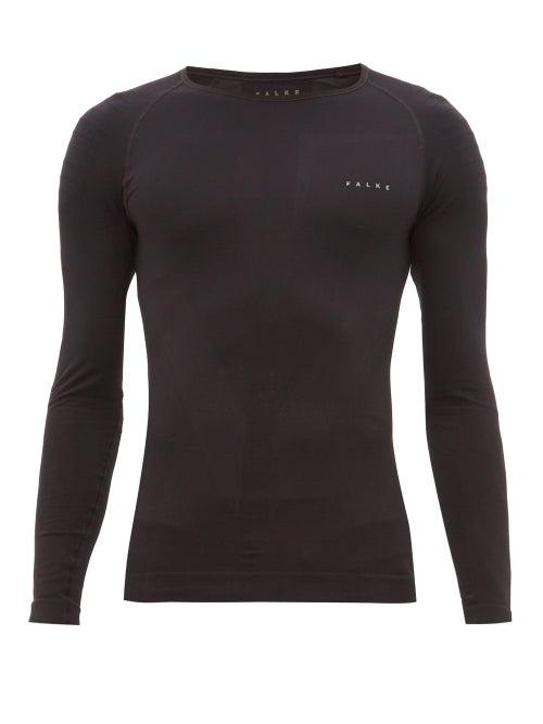 Matchesfashion.com Falke Ess - Stretch Jersey Long Sleeved T Shirt - Mens - Black