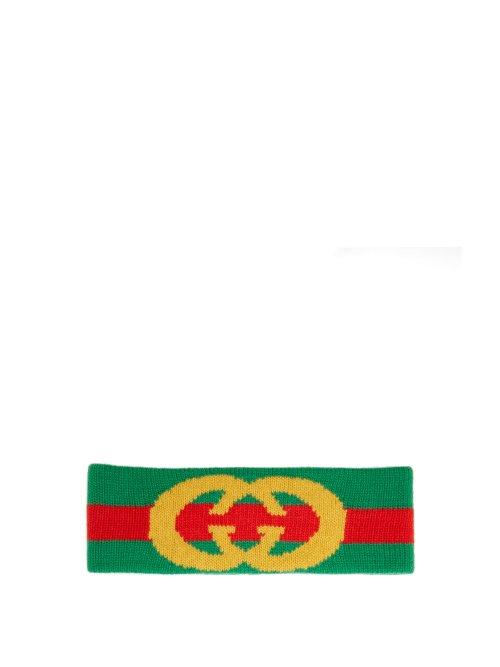 Matchesfashion.com Gucci - Logo Wool Headband - Womens - Green