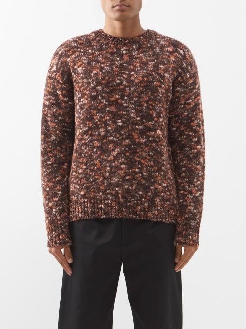 Auralee - Mlange-knit Wool Sweater - Mens - Brown Multi