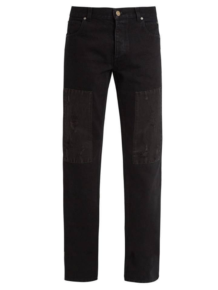 Calvin Klein 205w39nyc Distressed-patch Straight-leg Denim Jeans