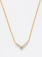 Melissa Kaye - Aria V Diamond & 18kt Gold Necklace - Womens - Gold Multi