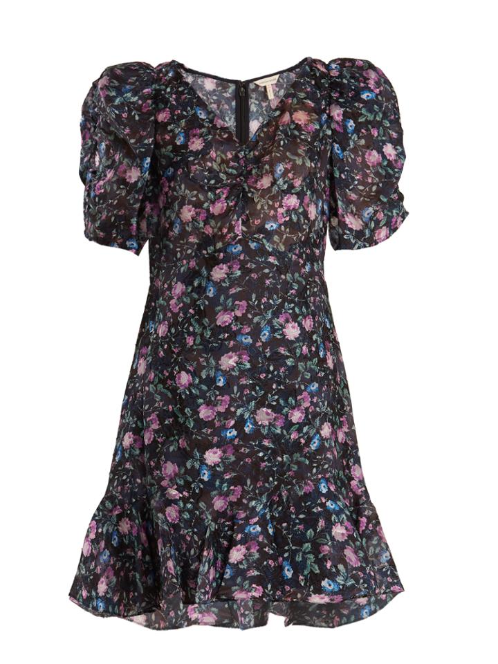 Rebecca Taylor Ruby Floral-print Silk-blend Fil Coup Dress