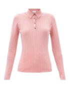 Matchesfashion.com Allude - Ribbed-knit Cashmere Sweater - Womens - Pink
