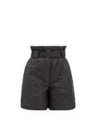 Ganni - Quilted Recycled-fibre Ripstop Shorts - Womens - Black