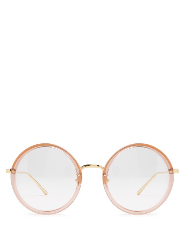 Linda Farrow Gold-plated Round-frame Glasses