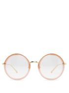 Linda Farrow Gold-plated Round-frame Glasses