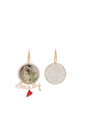 Matchesfashion.com Francesca Villa - Beauty Mismatched Diamond & 18kt Gold Earrings - Womens - Diamond