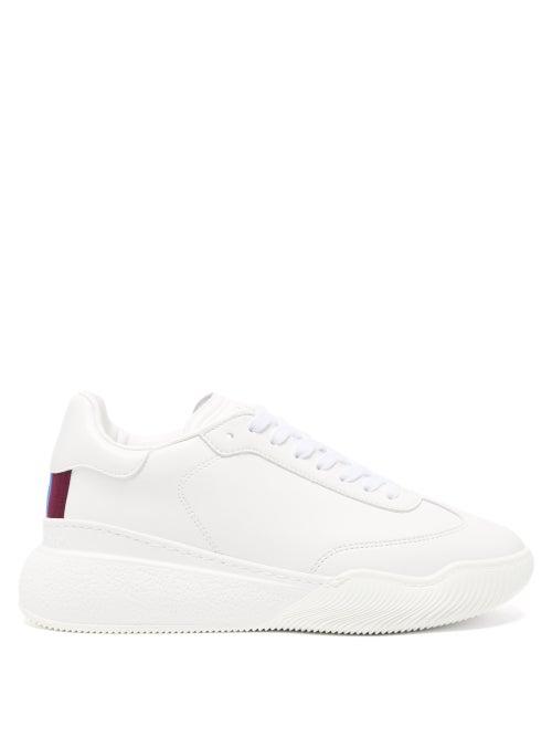 Stella Mccartney - Loop Faux-leather Flatform Trainers - Womens - White