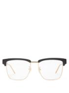 Matchesfashion.com Gucci - Square Frame Metal And Acetate Glasses - Mens - Black