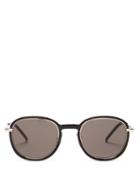 Matchesfashion.com Saint Laurent - Round Metal Sunglasses - Mens - Black Silver