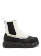 Alexander Mcqueen - Hybrid Leather Chelsea Boots - Womens - White/black