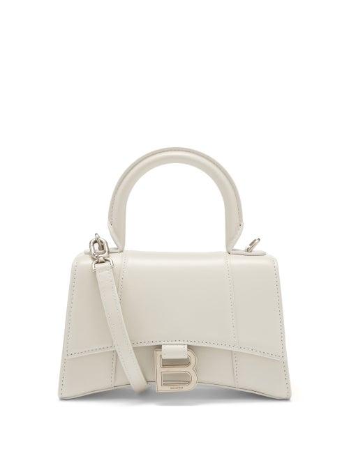 Balenciaga - Hourglass Xs Leather Bag - Womens - White