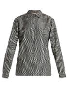 Matchesfashion.com Bottega Veneta - Butterfly Print Silk Shirt - Womens - Blue Multi