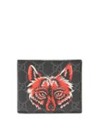 Matchesfashion.com Gucci - Gg Supreme Wolf Bi Fold Wallet - Mens - Black