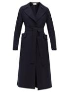 Matchesfashion.com Harris Wharf London - Single-breasted Belted Shell Coat - Womens - Navy