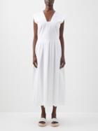 Les Vacances D'irina - Sarafan Cotton-poplin Pinafore Dress - Womens - White