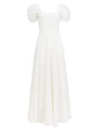 Matchesfashion.com Loveshackfancy - Ryan Floral-embroidedered Cotton Maxi Dress - Womens - Ivory