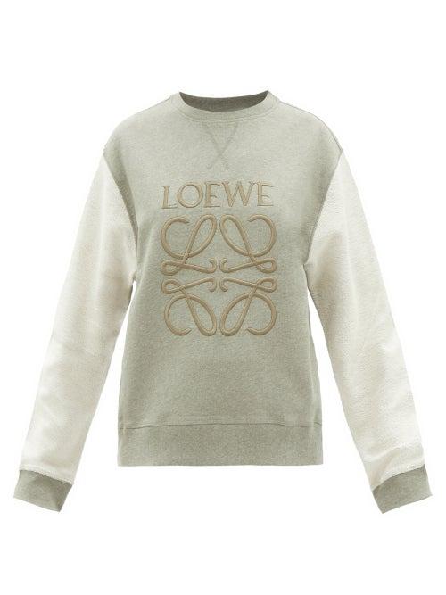 Loewe - Anagram-embroidered Cotton-jersey Sweatshirt - Womens - Green