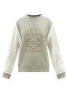 Loewe - Anagram-embroidered Cotton-jersey Sweatshirt - Womens - Green