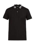 Matchesfashion.com Alexander Mcqueen - Logo Embroidered Cotton Polo Shirt - Mens - Black