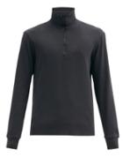 Matchesfashion.com Barena Venezia - Calenda Half-zip Cotton-jersey Sweatshirt - Mens - Black