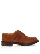 Gucci Web-panelled Suede Brogues