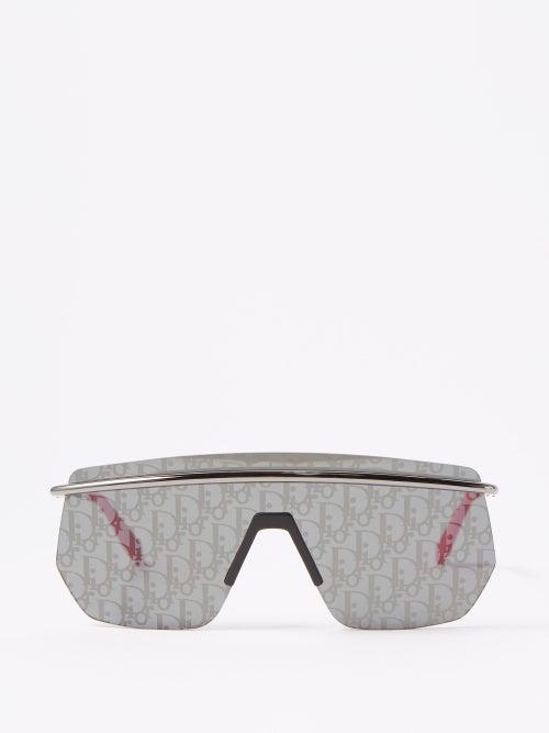 Dior - Diormotion M1 Shield Metal Sunglasses - Mens - Black Grey