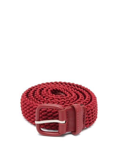 Charvet - Woven Elasticated Belt - Mens - Burgundy