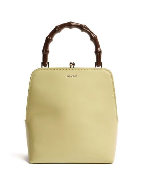 Jil Sander - Bamboo-handle Leather Handbag - Womens - Light Green