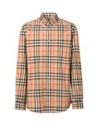 Mens Rtw Burberry - Caxton Vintage-check Cotton Shirt - Mens - Beige