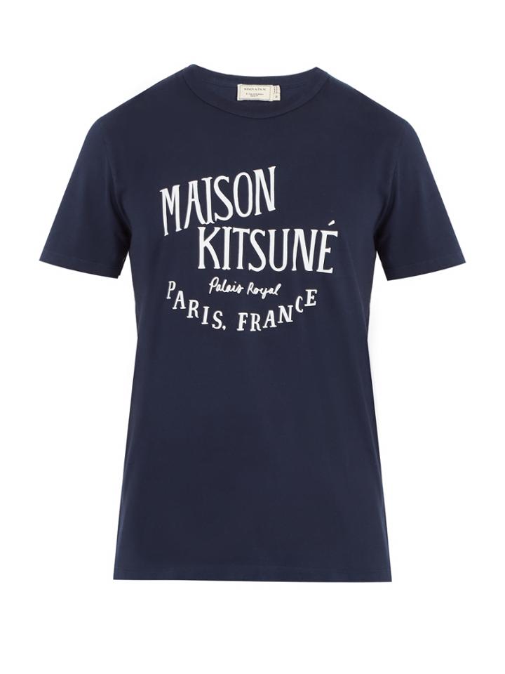 Maison Kitsuné Logo-print Crew-neck Cotton T-shirt