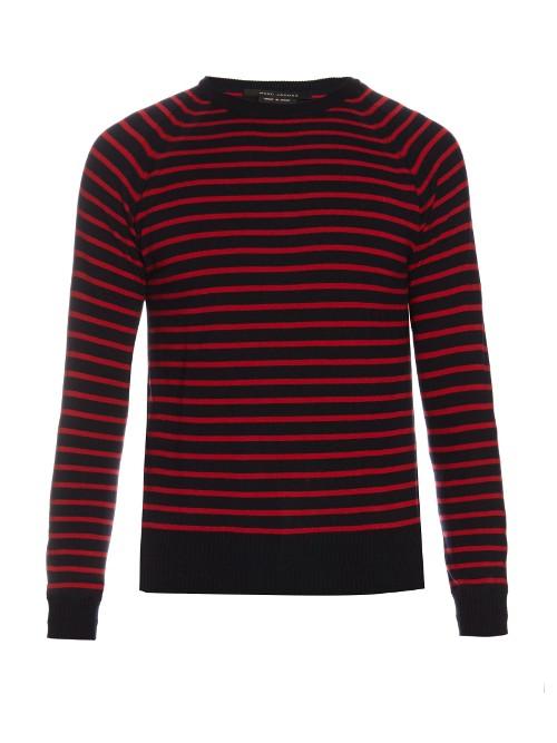 Marc Jacobs Stevie Crew-neck Striped Wool Sweater