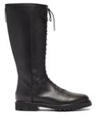 Matchesfashion.com Legres - Lace-up Knee-high Leather Boots - Womens - Black