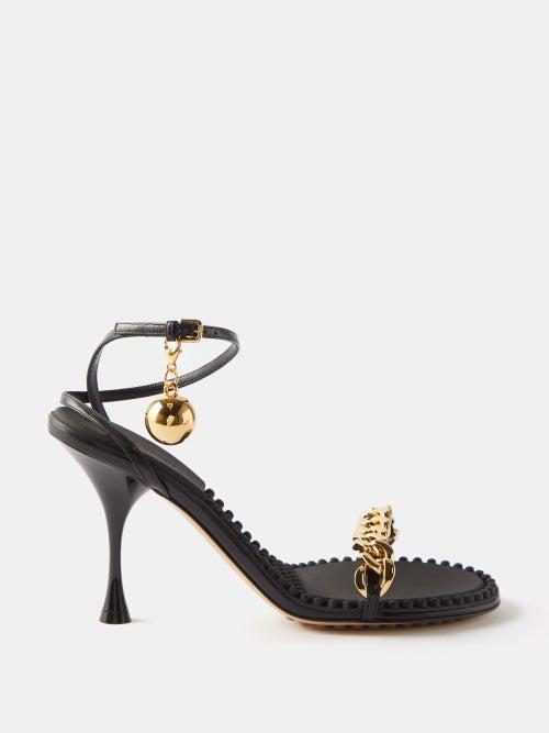 Bottega Veneta - Dot Chain-strap Leather Sandals - Womens - Black