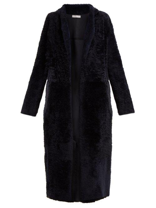 Matchesfashion.com Ins & Marchal - Equilibre Notchel Lapel Shearling Coat - Womens - Navy