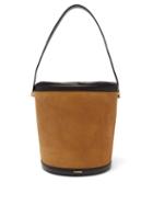 Ladies Bags Jil Sander - Leather-trimmed Suede Bucket Bag - Womens - Black Tan