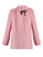 No. 21 Bead-embellished Crepe De Chine Blouse