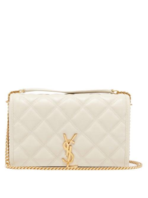 Matchesfashion.com Saint Laurent - Becky Quilted Leather Cross Body Wallet Bag - Womens - White