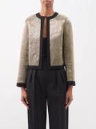 Nili Lotan - Minou Collarless Beaded Jacket - Womens - Gold Black