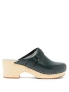 Matchesfashion.com A.p.c. - Sabot Coline Backless Leather Clogs - Womens - Dark Green