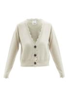Allude - Scalloped Wool-blend Cardigan - Womens - Ivory